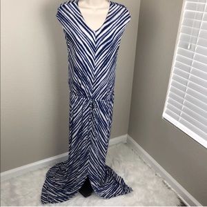 Chico’s maxi gown dress size 0 blue white stripe